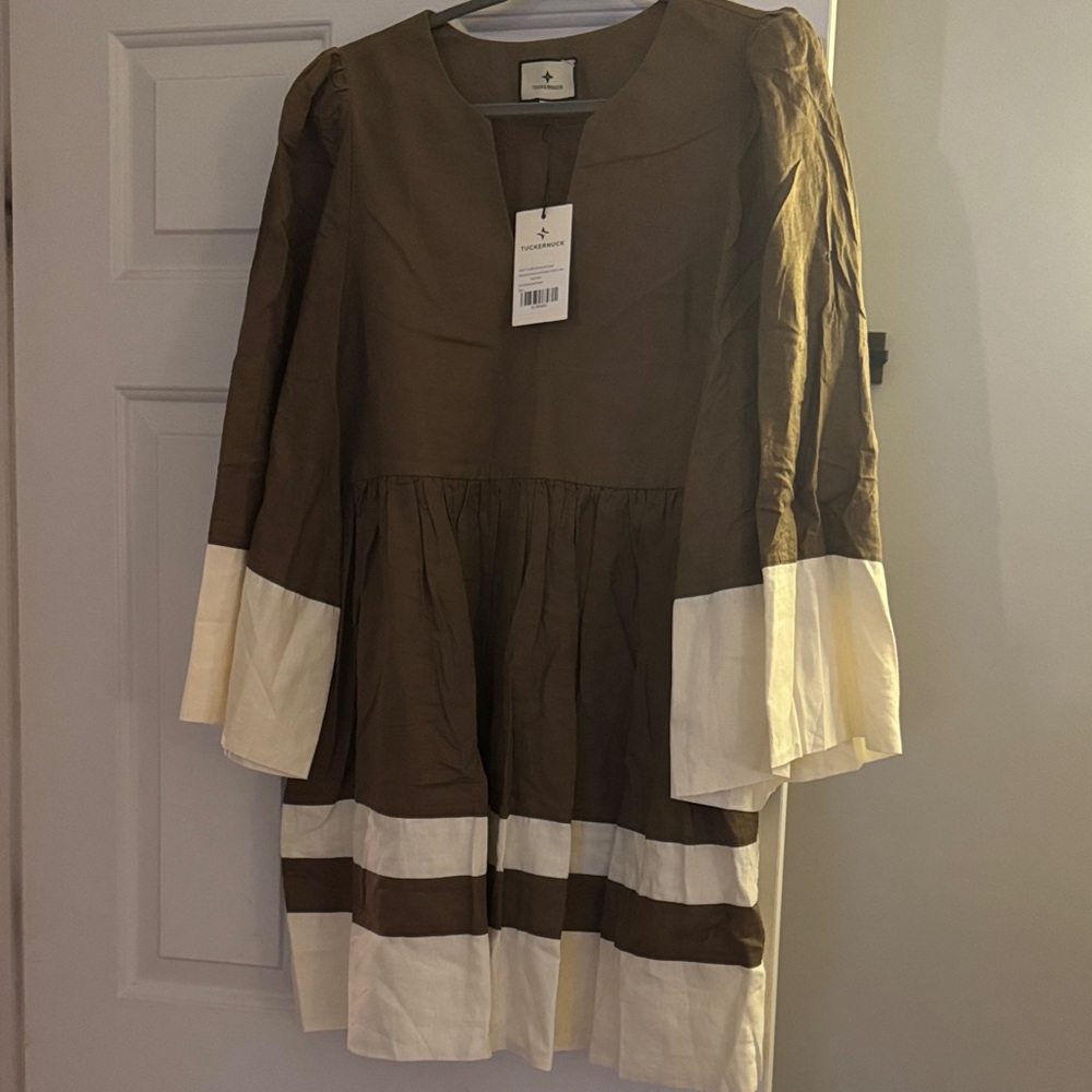Tuckernuck Brown and Cream Mini Dress